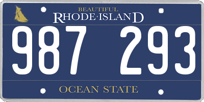 RI license plate 987293