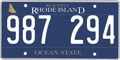 RI license plate 987294