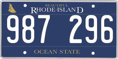 RI license plate 987296