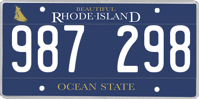 RI license plate 987298