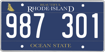 RI license plate 987301