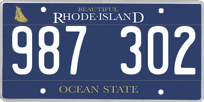 RI license plate 987302