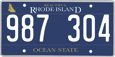 RI license plate 987304