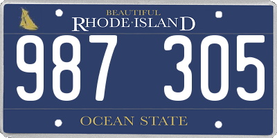 RI license plate 987305