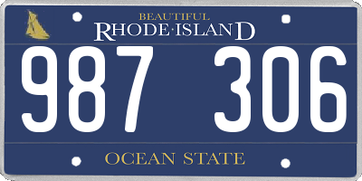 RI license plate 987306