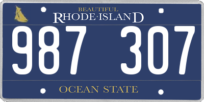 RI license plate 987307