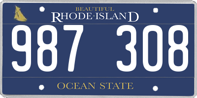 RI license plate 987308