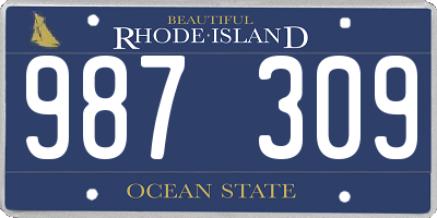 RI license plate 987309