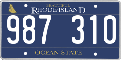 RI license plate 987310