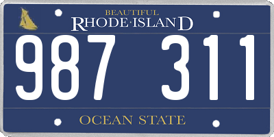 RI license plate 987311