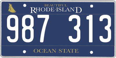 RI license plate 987313