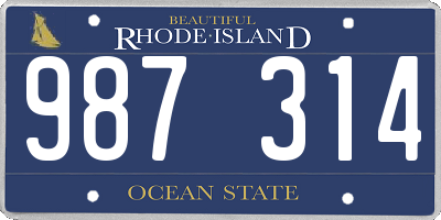 RI license plate 987314