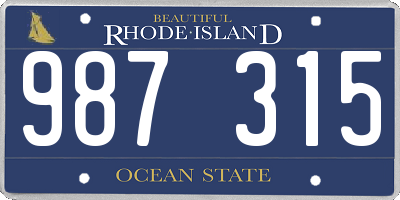 RI license plate 987315