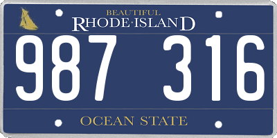 RI license plate 987316