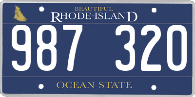 RI license plate 987320