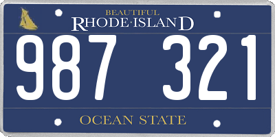 RI license plate 987321