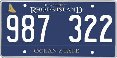 RI license plate 987322