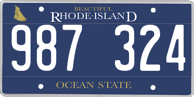 RI license plate 987324