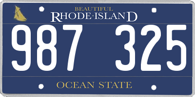 RI license plate 987325