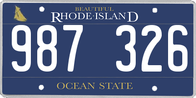 RI license plate 987326