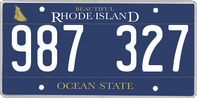 RI license plate 987327