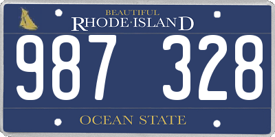 RI license plate 987328