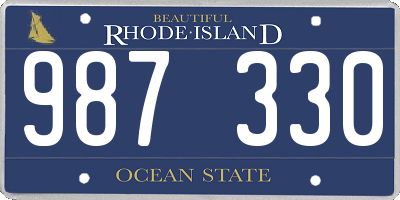 RI license plate 987330