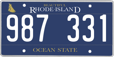 RI license plate 987331