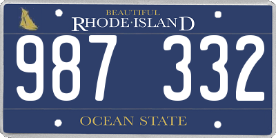 RI license plate 987332