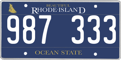 RI license plate 987333