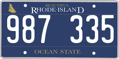 RI license plate 987335