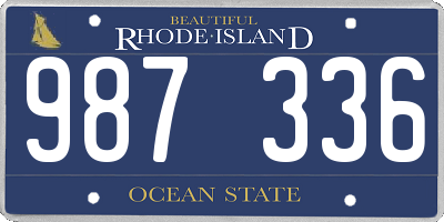 RI license plate 987336