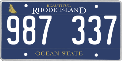 RI license plate 987337