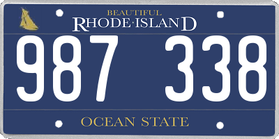 RI license plate 987338