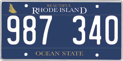 RI license plate 987340