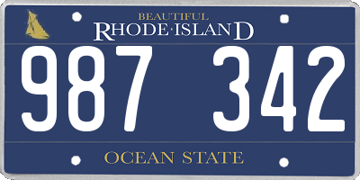 RI license plate 987342