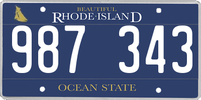 RI license plate 987343