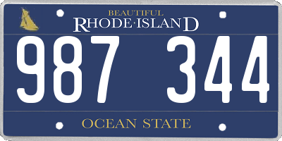 RI license plate 987344