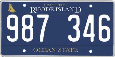 RI license plate 987346