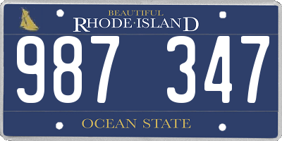 RI license plate 987347