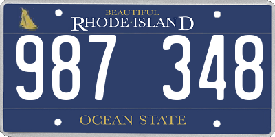 RI license plate 987348