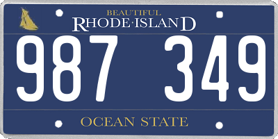 RI license plate 987349