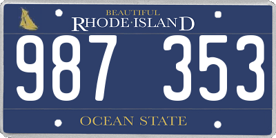 RI license plate 987353