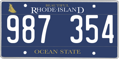 RI license plate 987354