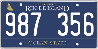 RI license plate 987356