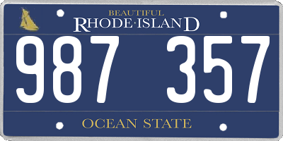 RI license plate 987357