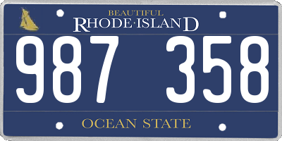 RI license plate 987358