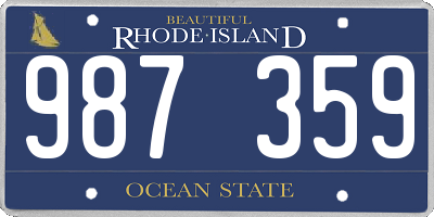 RI license plate 987359