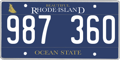 RI license plate 987360