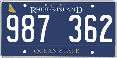 RI license plate 987362